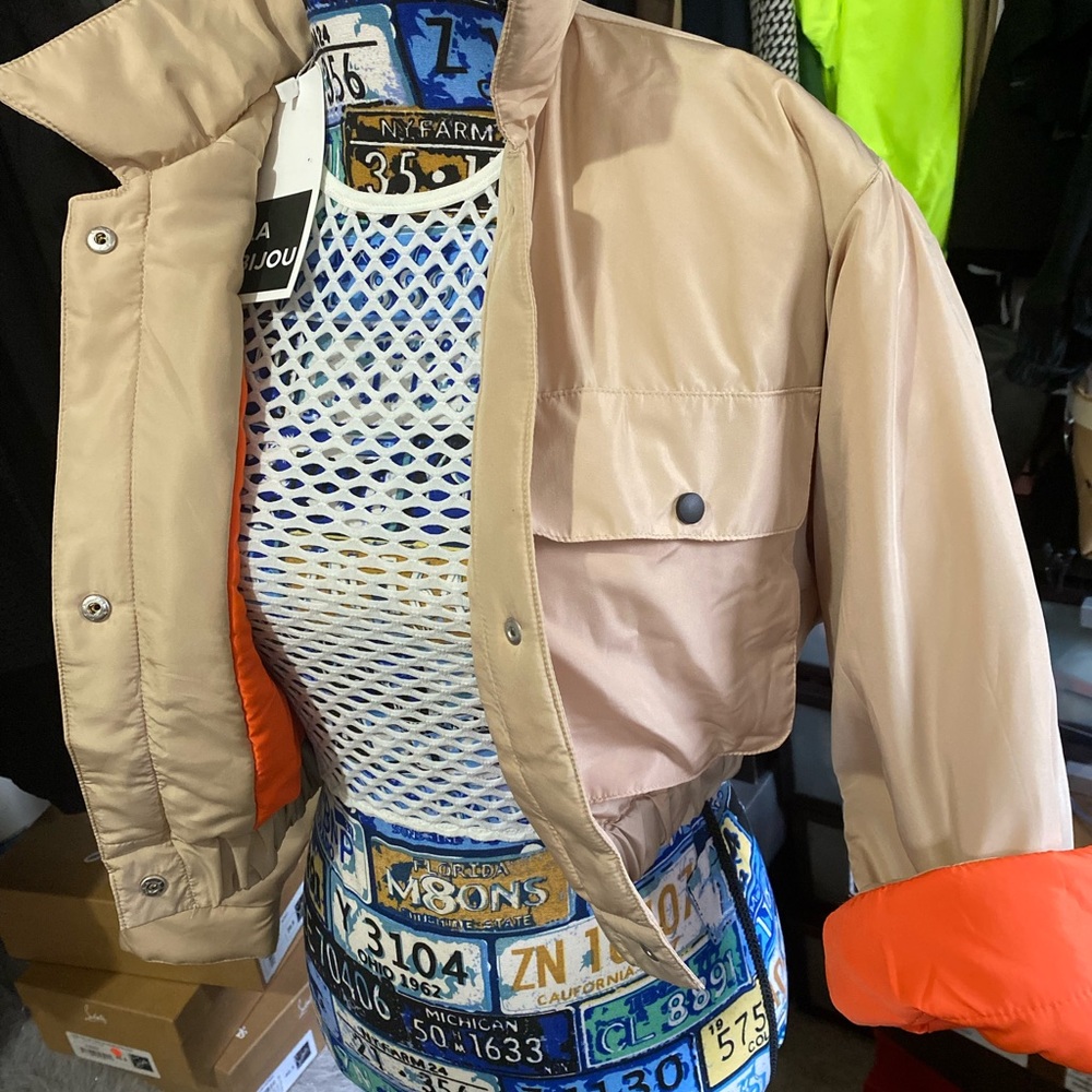 Cropped Bomber Light Weight Jacket